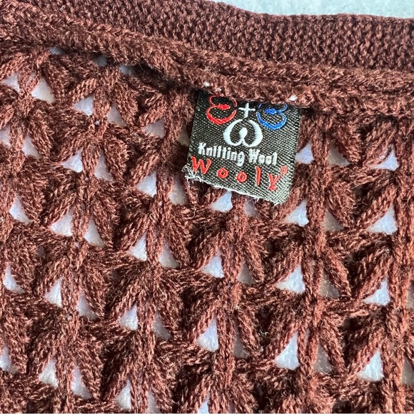 Women’s Knittings Wool Sweater Short Cap Sleeves Brown - Picture 4 of 5